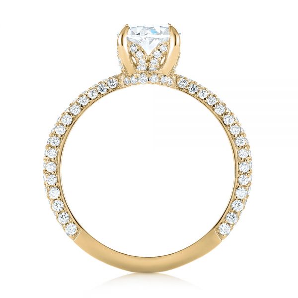 14k Yellow Gold 14k Yellow Gold Custom Pave Diamond Engagement Ring - Front View - 104689