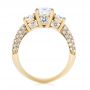 18k Yellow Gold Custom Pave Diamond Engagement Ring - Front View -  104849 - Thumbnail