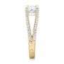 18k Yellow Gold 18k Yellow Gold Custom Pave Diamond Engagement Ring - Side View -  102796 - Thumbnail