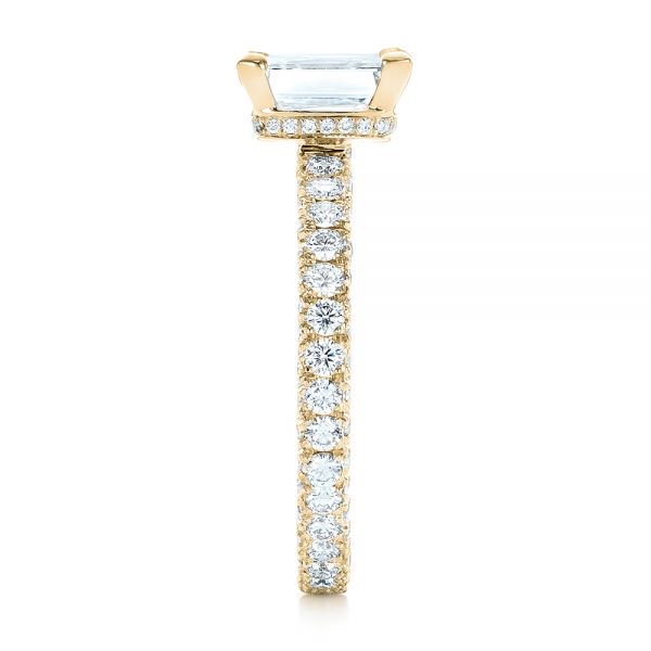 18k Yellow Gold 18k Yellow Gold Custom Pave Diamond Engagement Ring - Side View - 103358