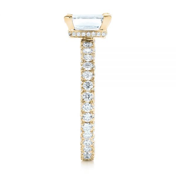 14k Yellow Gold 14k Yellow Gold Custom Pave Diamond Engagement Ring - Side View -  103358