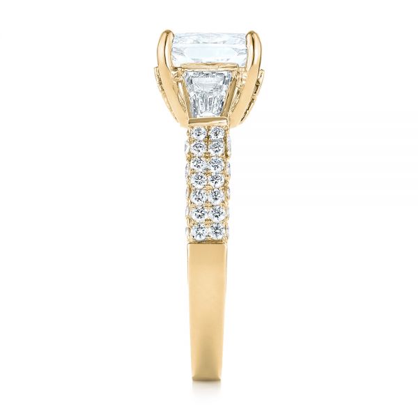 14k Yellow Gold 14k Yellow Gold Custom Pave Diamond Engagement Ring - Side View -  103610