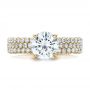 18k Yellow Gold 18k Yellow Gold Custom Pave Diamond Engagement Ring - Top View -  100770 - Thumbnail