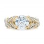 14k Yellow Gold 14k Yellow Gold Custom Pave Diamond Engagement Ring - Top View -  100835 - Thumbnail