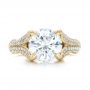 18k Yellow Gold 18k Yellow Gold Custom Pave Diamond Engagement Ring - Top View -  102176 - Thumbnail