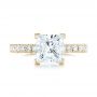 14k Yellow Gold 14k Yellow Gold Custom Pave Diamond Engagement Ring - Top View -  103358 - Thumbnail