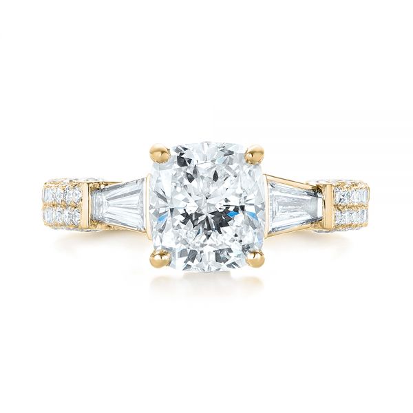 18k Yellow Gold 18k Yellow Gold Custom Pave Diamond Engagement Ring - Top View -  103610