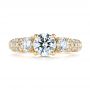 18k Yellow Gold Custom Pave Diamond Engagement Ring - Top View -  104849 - Thumbnail
