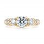 14k Yellow Gold 14k Yellow Gold Custom Pave Diamond Engagement Ring - Top View -  104849 - Thumbnail