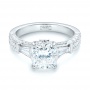 14k White Gold 14k White Gold Custom Pave Diamond Engagement Ring - Flat View -  103610 - Thumbnail