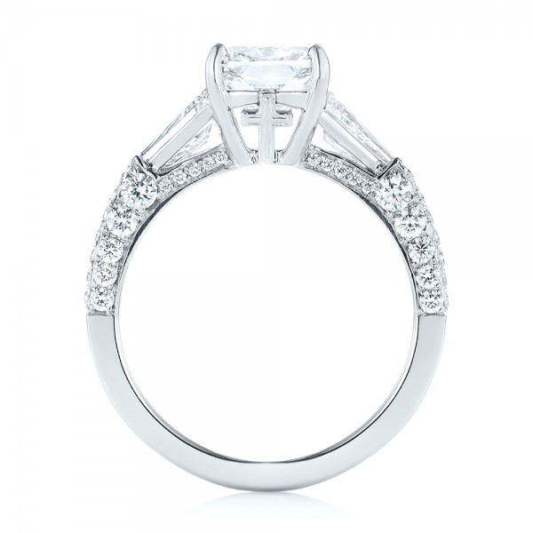 14k White Gold 14k White Gold Custom Pave Diamond Engagement Ring - Front View -  103610