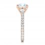 18k Rose Gold 18k Rose Gold Custom Pave Diamond Eternity Engagement Ring - Side View -  102143 - Thumbnail