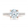18k Rose Gold 18k Rose Gold Custom Pave Diamond Eternity Engagement Ring - Top View -  102143 - Thumbnail