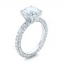 18k White Gold Custom Pave Diamond Eternity Engagement Ring - Three-Quarter View -  102143 - Thumbnail