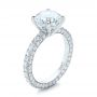 14k White Gold 14k White Gold Custom Pave Diamond Eternity Engagement Ring - Three-Quarter View -  102143 - Thumbnail