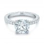 14k White Gold 14k White Gold Custom Pave Diamond Eternity Engagement Ring - Flat View -  102143 - Thumbnail