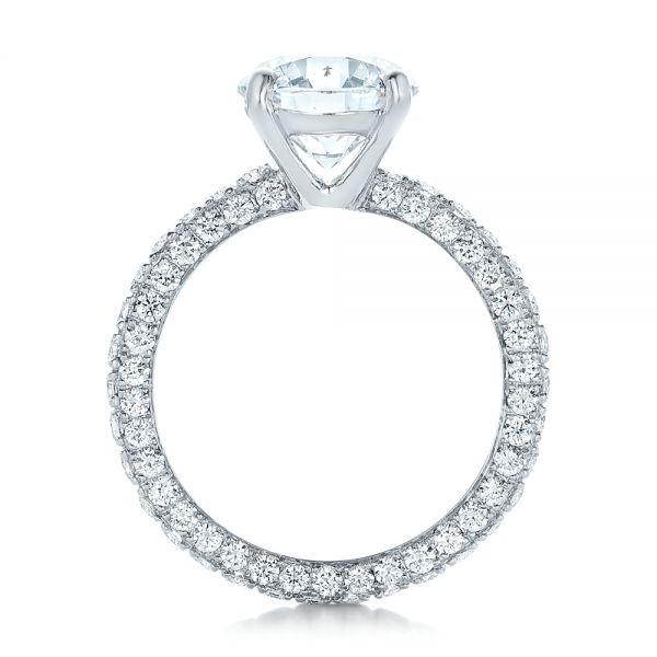 14k White Gold 14k White Gold Custom Pave Diamond Eternity Engagement Ring - Front View -  102143