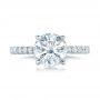 18k White Gold Custom Pave Diamond Eternity Engagement Ring - Top View -  102143 - Thumbnail