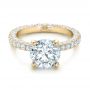 14k Yellow Gold 14k Yellow Gold Custom Pave Diamond Eternity Engagement Ring - Flat View -  102143 - Thumbnail