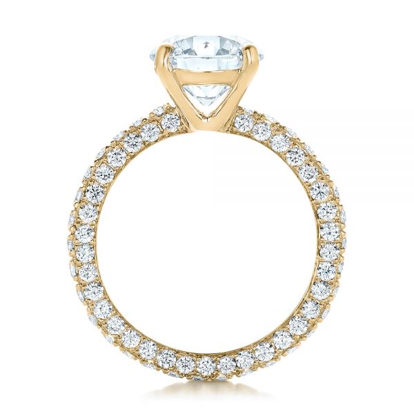 14k Yellow Gold 14k Yellow Gold Custom Pave Diamond Eternity Engagement Ring - Front View - 102143