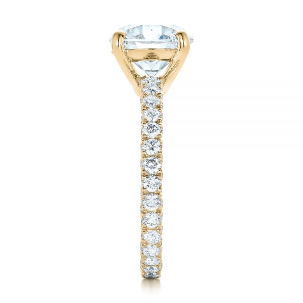 14k Yellow Gold 14k Yellow Gold Custom Pave Diamond Eternity Engagement Ring - Side View - 102143
