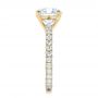 18k Yellow Gold 18k Yellow Gold Custom Pave Diamond Eternity Engagement Ring - Side View -  102143 - Thumbnail