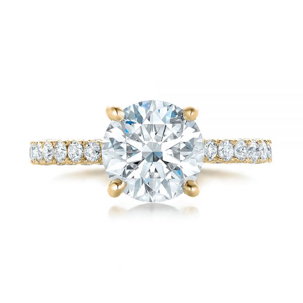 14k Yellow Gold 14k Yellow Gold Custom Pave Diamond Eternity Engagement Ring - Top View - 102143