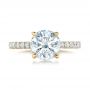 14k Yellow Gold 14k Yellow Gold Custom Pave Diamond Eternity Engagement Ring - Top View -  102143 - Thumbnail