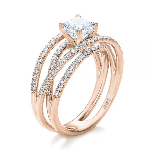 dichtheid wetgeving sigaret 18k Rose Gold Custom Pave Diamond Multi-band Engagement Ring #100612 -  Seattle Bellevue | Joseph Jewelry