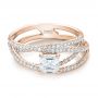 14k Rose Gold 14k Rose Gold Custom Pave Diamond Multi-band Engagement Ring - Flat View -  100612 - Thumbnail