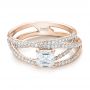 14k Rose Gold 14k Rose Gold Custom Pave Diamond Multi-band Engagement Ring - Flat View -  100612 - Thumbnail