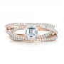 18k Rose Gold 18k Rose Gold Custom Pave Diamond Multi-band Engagement Ring - Top View -  100612 - Thumbnail