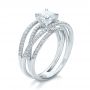  Platinum Platinum Custom Pave Diamond Multi-band Engagement Ring - Three-Quarter View -  100612 - Thumbnail