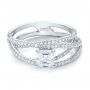 18k White Gold Custom Pave Diamond Multi-band Engagement Ring - Flat View -  100612 - Thumbnail