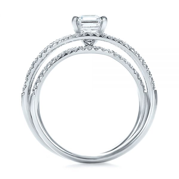  Platinum Platinum Custom Pave Diamond Multi-band Engagement Ring - Front View -  100612