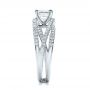 18k White Gold Custom Pave Diamond Multi-band Engagement Ring - Side View -  100612 - Thumbnail
