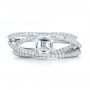 18k White Gold Custom Pave Diamond Multi-band Engagement Ring - Top View -  100612 - Thumbnail