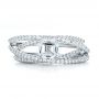 14k White Gold 14k White Gold Custom Pave Diamond Multi-band Engagement Ring - Top View -  100612 - Thumbnail