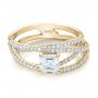 14k Yellow Gold 14k Yellow Gold Custom Pave Diamond Multi-band Engagement Ring - Flat View -  100612 - Thumbnail