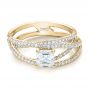 14k Yellow Gold 14k Yellow Gold Custom Pave Diamond Multi-band Engagement Ring - Flat View -  100612 - Thumbnail