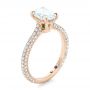 14k Rose Gold Custom Pave Diamond Engagement Ring - Three-Quarter View -  102292 - Thumbnail
