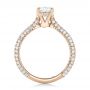 14k Rose Gold Custom Pave Diamond Engagement Ring - Front View -  102292 - Thumbnail