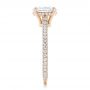 14k Rose Gold Custom Pave Diamond Engagement Ring - Side View -  102292 - Thumbnail