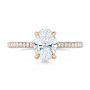 14k Rose Gold Custom Pave Diamond Engagement Ring - Top View -  102292 - Thumbnail