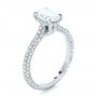 18k White Gold 18k White Gold Custom Pave Diamond Engagement Ring - Three-Quarter View -  102292 - Thumbnail