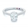 18k White Gold 18k White Gold Custom Pave Diamond Engagement Ring - Flat View -  102292 - Thumbnail