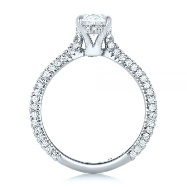 14k White Gold 14k White Gold Custom Pave Diamond Engagement Ring - Front View -  102292
