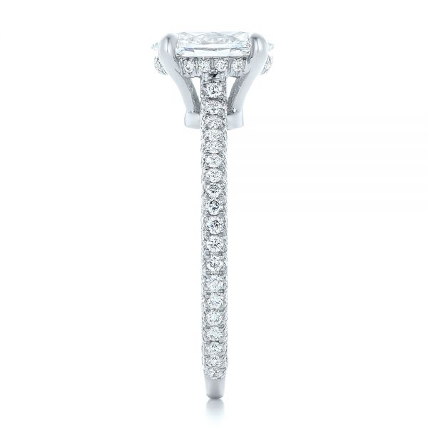 14k White Gold 14k White Gold Custom Pave Diamond Engagement Ring - Side View -  102292