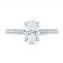 14k White Gold 14k White Gold Custom Pave Diamond Engagement Ring - Top View -  102292 - Thumbnail