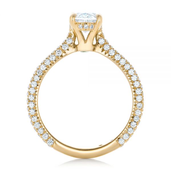 14k Yellow Gold 14k Yellow Gold Custom Pave Diamond Engagement Ring - Front View -  102292